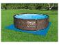 Bestway Power Steel Deluxe zwembad, bruin, op gras.
