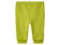 Limegroene babybroek met elastische taille en boorden.