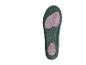 Groene orthopedische binnenzool met roze dempingszones.