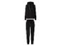 ESMARA® dames Nicki huispak: zwart fluwelen hoodie met rits en broek.