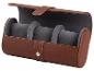 Bruine leren horlogedoos met drie grijze kussens