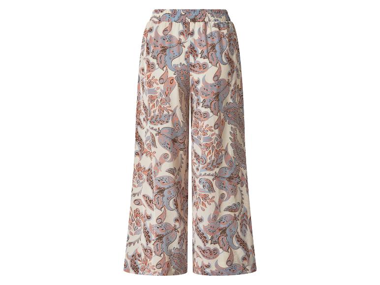 Dames palazzo broek met pastelkleurige paisley print.