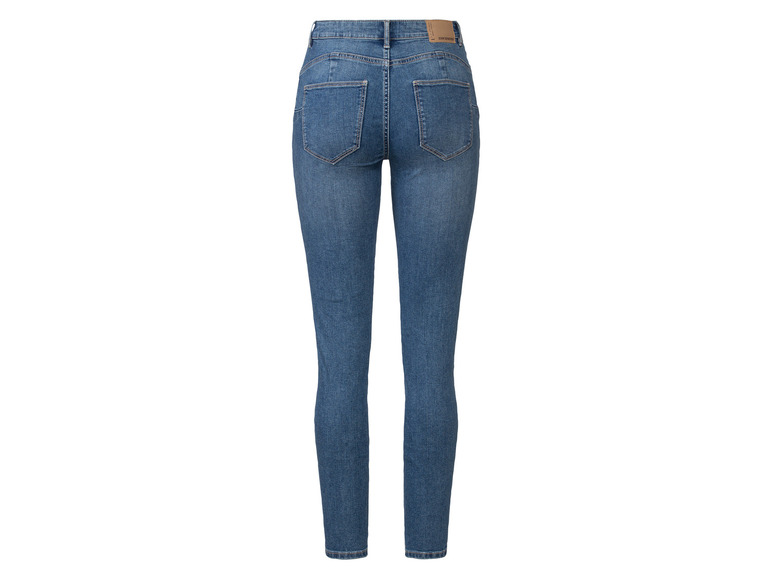 Een paar blauwe skinny jeans van Denim Department.