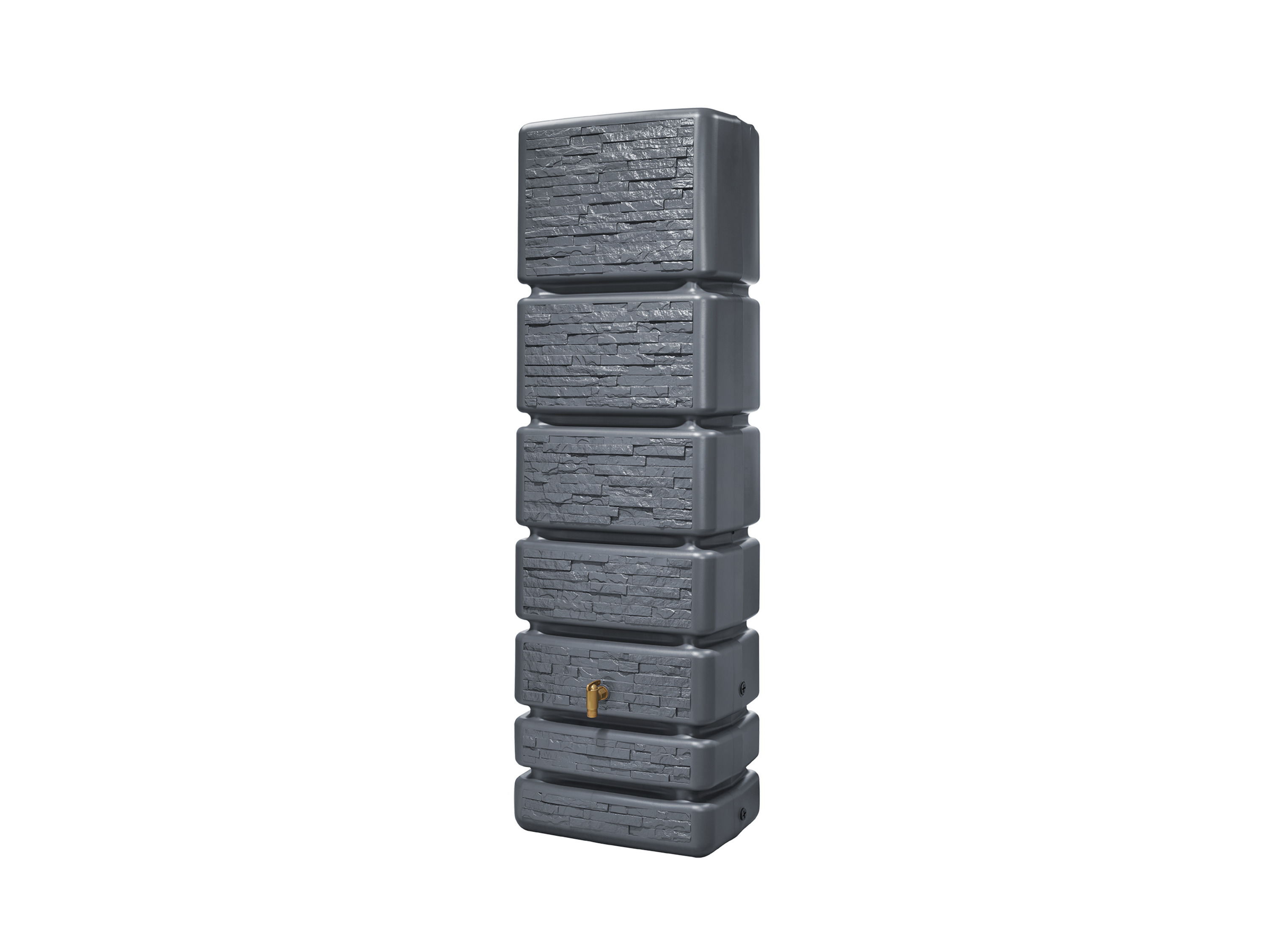 4RAIN Regenton Slim Stone Decor, 350 L (350 liter, Grafietgrijs)