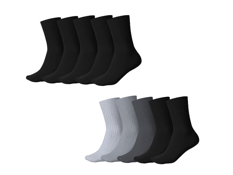 ESMARA MEN 5-pack geribde sokken in zwart en grijstinten.