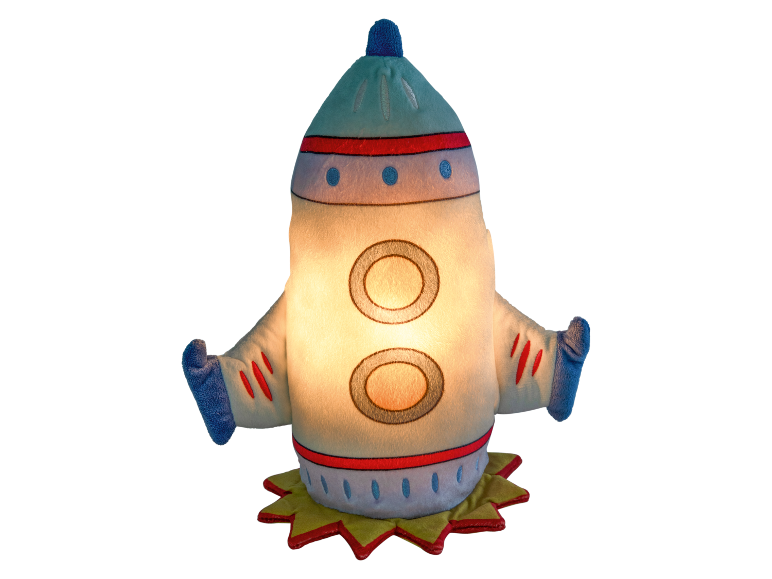 Kinder nachtlampje in de vorm van een raket.