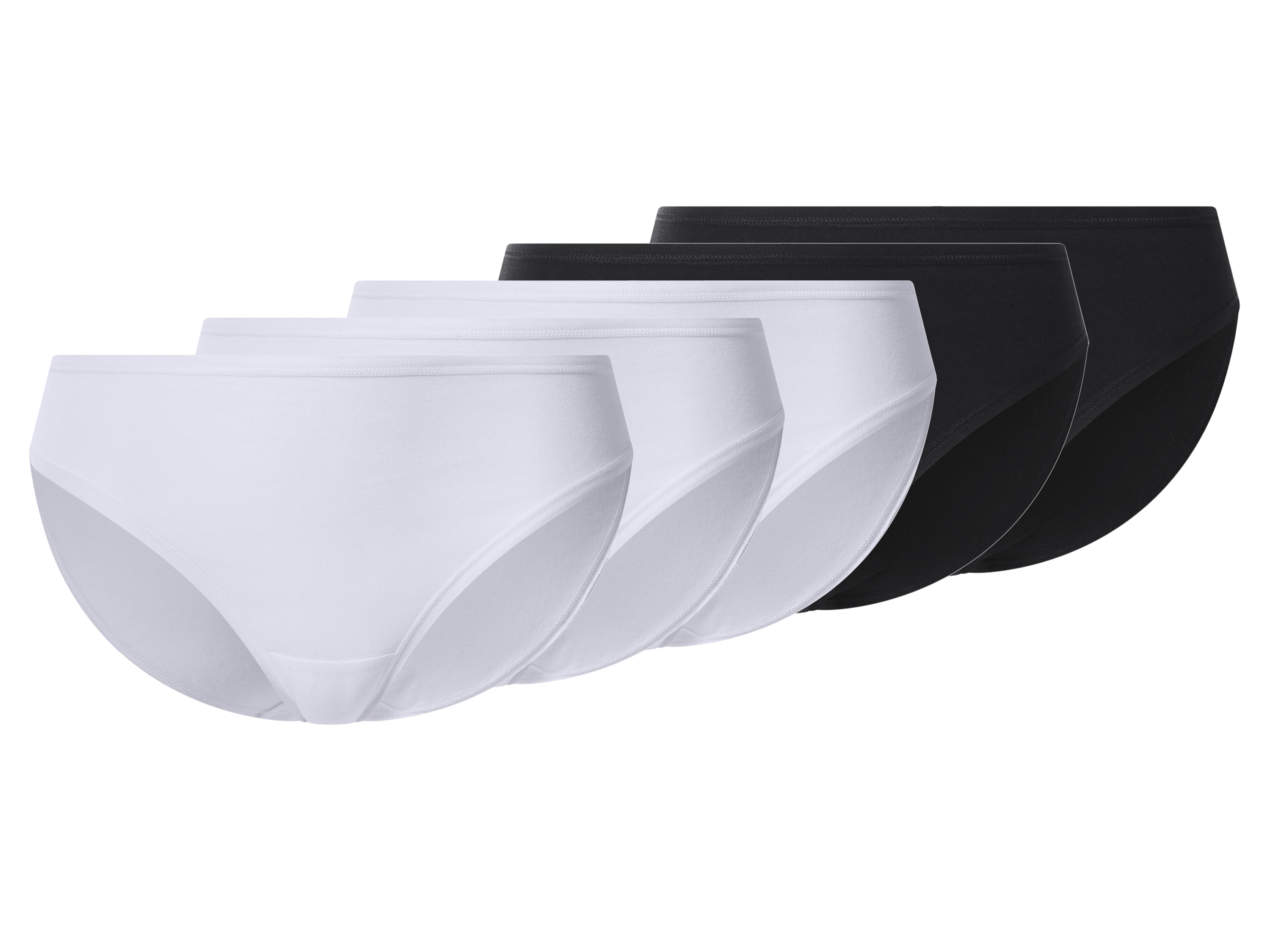 esmara Set van 5 dames onderbroeken (Zwart/wit, S (36-38))