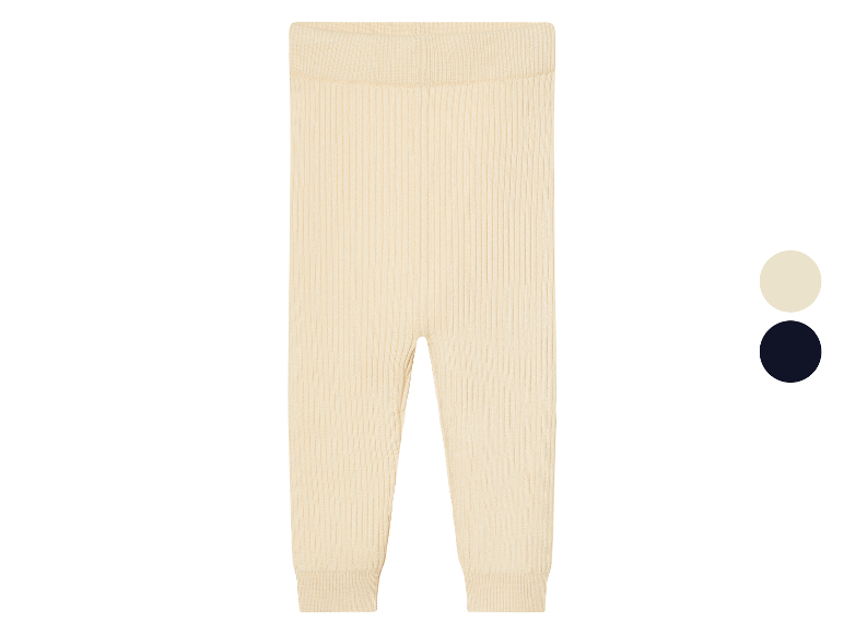 Beige gebreide baby leggings.