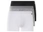Drie paar Livergy boxershorts in wit, grijs en zwart.