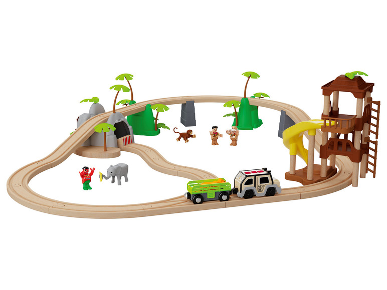 Ga naar volledige schermweergave: Playtive Houten spoorweg jungle of passagierstrein - afbeelding 4