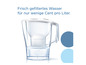 Een Brita waterfilterkan met gefilterd water.