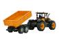 JCB trekker met oranje aanhanger, speelgoedmodellen.