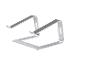 Zilverkleurige aluminium laptopstandaard met antislipkussentjes