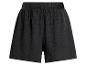 Zwarte geplooide shorts met elastische tailleband.
