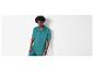 Mannen outfit: teal overhemd en korte broek.