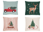 LIVARNO® Sierkussens met kerstmotieven: vrachtwagen, hert, sneeuwbol, slee.