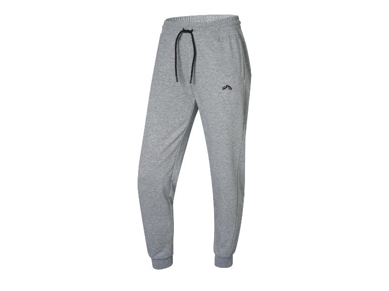 Grijze heren joggingbroek met trekkoord en logo.