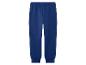 Donkerblauwe joggingbroek met elastische tailleband en boorden.