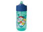 Een blauwe en groene waterfles met afbeelding van Paw Patrol