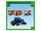 LEGO Minecraft figuren: twee bruine paarden, een wit-bruine hond en een blauwe spin.