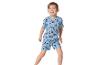 Sonic pyjama voor kinderen: lichtblauw shirt en korte broek met print.