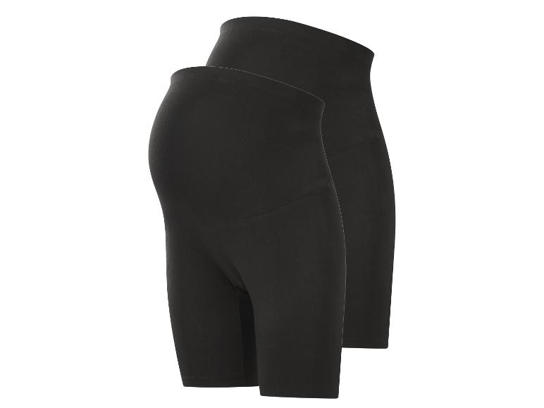Twee zwarte zwangerschapsfietsbroeken met hoge taille
