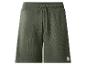 Donkergroene wafelshorts met een verstelbaar trekkoord en een patch met het woord 'SUMMER'.