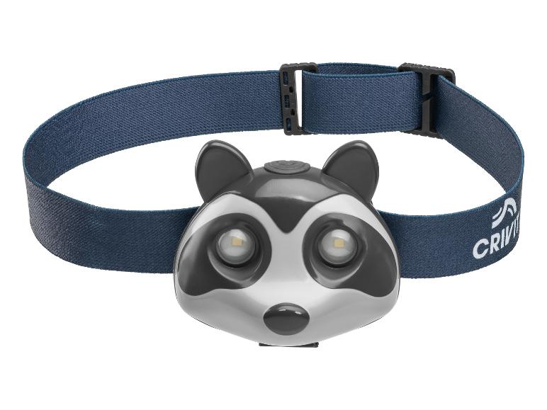 Crivit kinder hoofdlamp, wasbeer design.