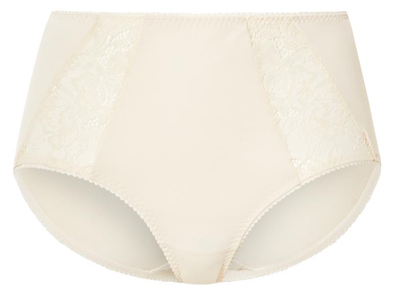 Beige satijnen slip met kant.