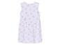 Mouwloos meisjesjurkje, roze toekanprint.