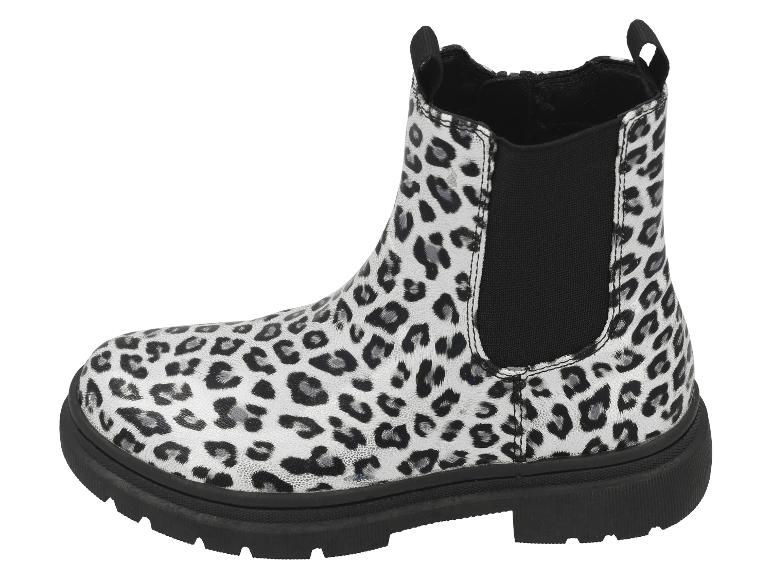 Chelsea boot met luipaardprint, zwarte elastische zijpanelen en zool
