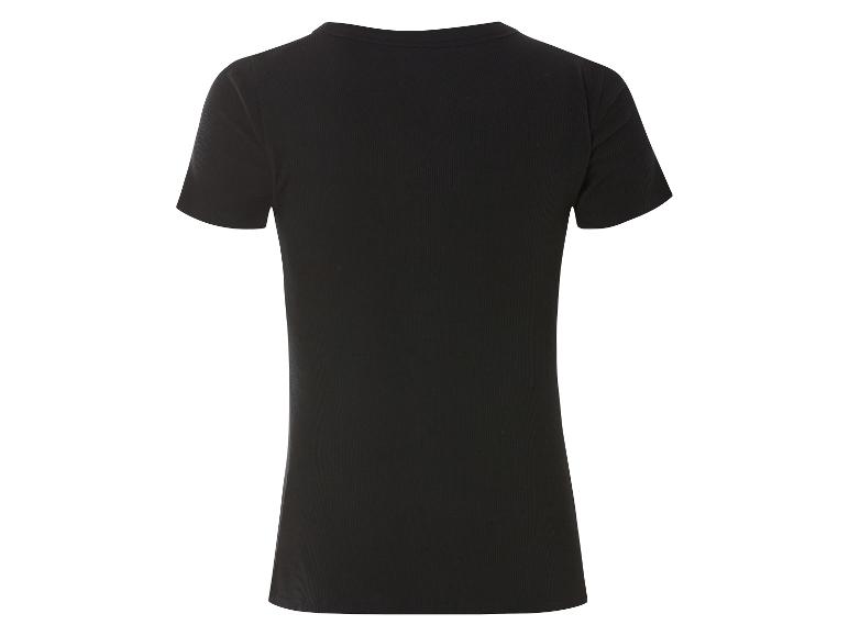 Kort zwart geribbeld t-shirt.