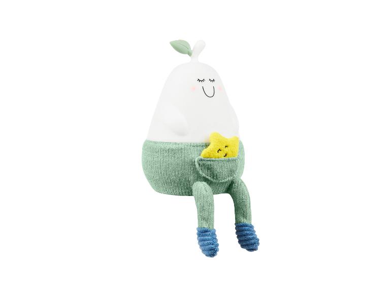 Schattig nachtlampje in peer-vorm met gebreide beentjes.