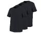 Drie zwarte heren T-shirts, maat M 48/50, diagonaal gestapeld