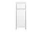 Witte opbergkast met twee lades en een open plank