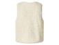 Crèmekleurig teddyfleece vest, achterkant.