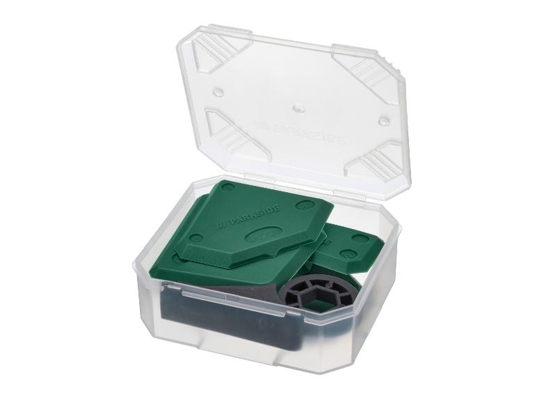 Parkside voegspatelset in een plastic doosje.