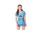 Damespyjama met blauw T-shirt en shorts met Stitch-print