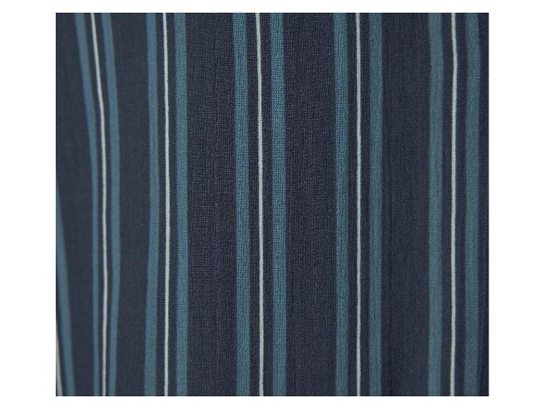Marineblauw en lichtblauw gestreept textiel.