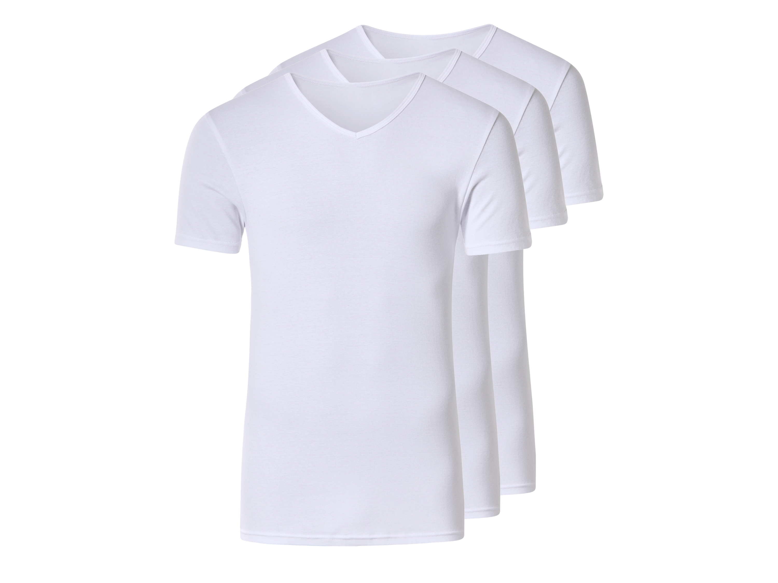 esmara Men Set van 3 heren T-shirts (V-hals, Wit, S)