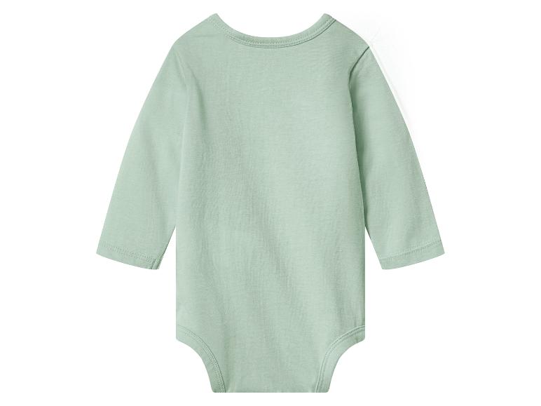 Lichtgroene baby romper met lange mouwen