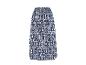 Blauw-wit patroon maxi-rok met elastische tailleband