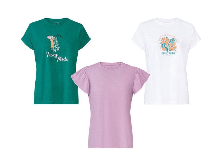 Ga naar volledige schermweergave: esmara® Dames-T-shirt, licht getailleerd model, met ronde hals - afbeelding 1