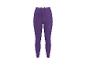 Paarse dames sportlegging met hoge taille en zijzak.