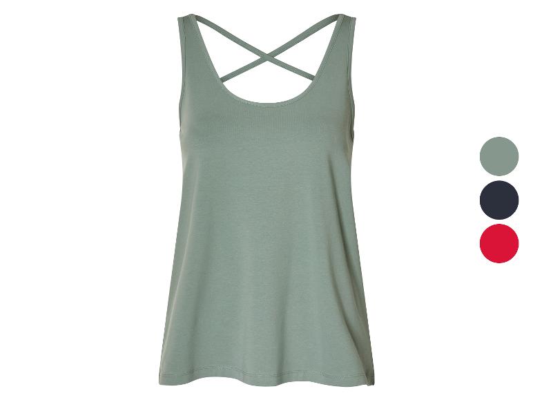 Top met gekruiste bandjes, verkrijgbaar in diverse kleuren.