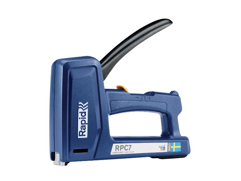Blauwe handtacker «RPC7» met Powercurve Technology.