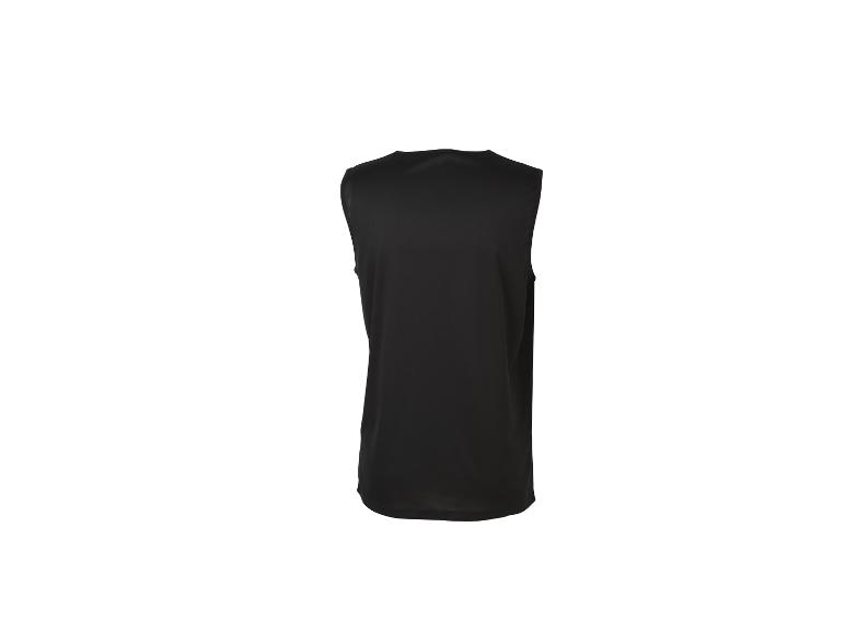 Zwart mouwloos herenshirt, achterkant