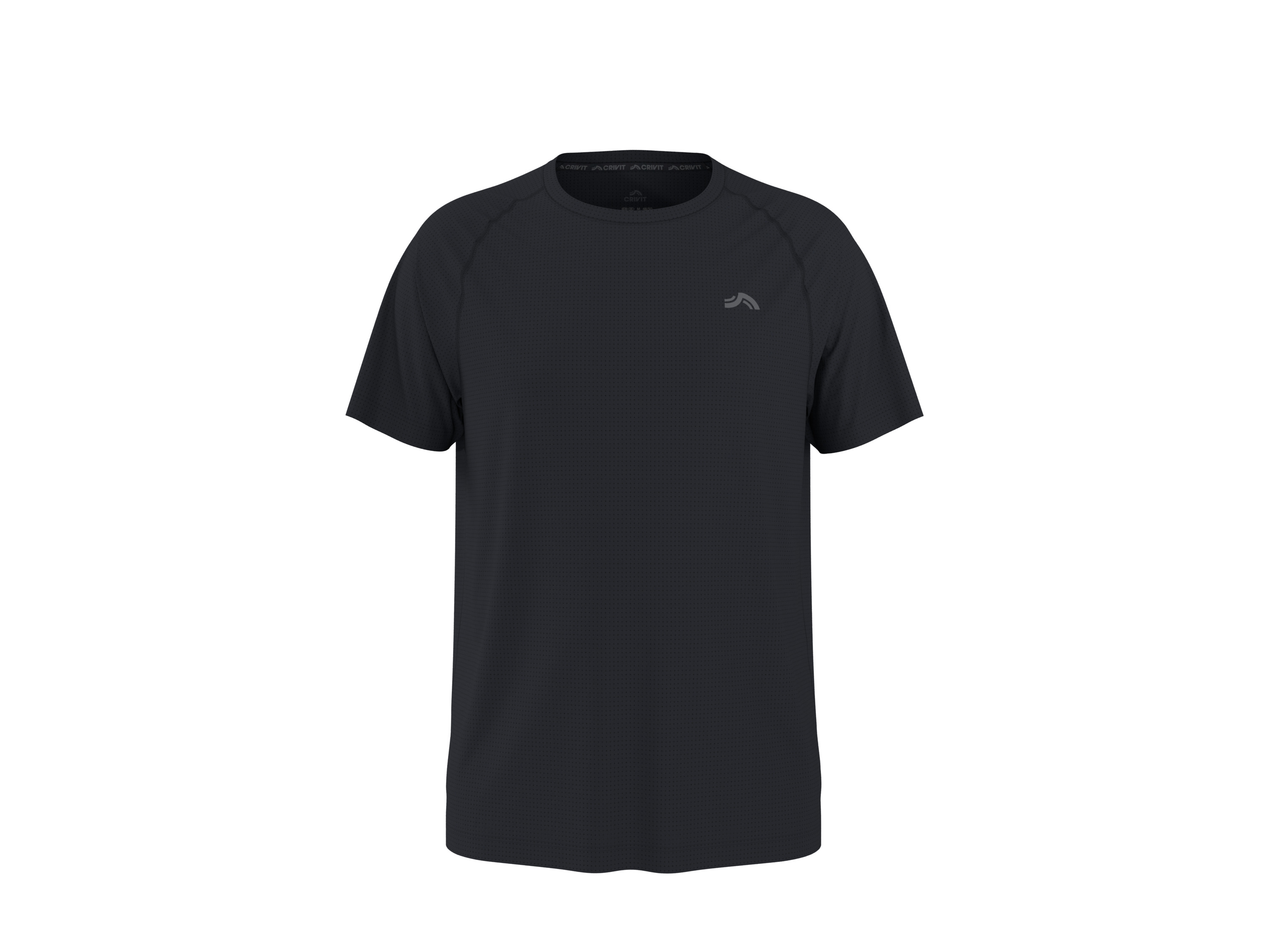 CRIVIT Heren sportshirt (Zwart, XL)