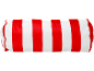 Rood-wit gestreept kussen.