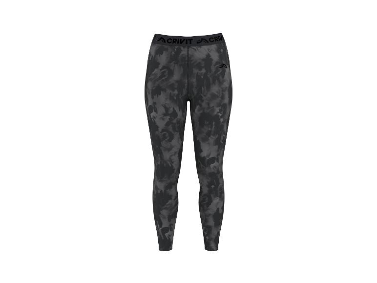 Dames sportlegging met grijs en zwart camouflagepatroon